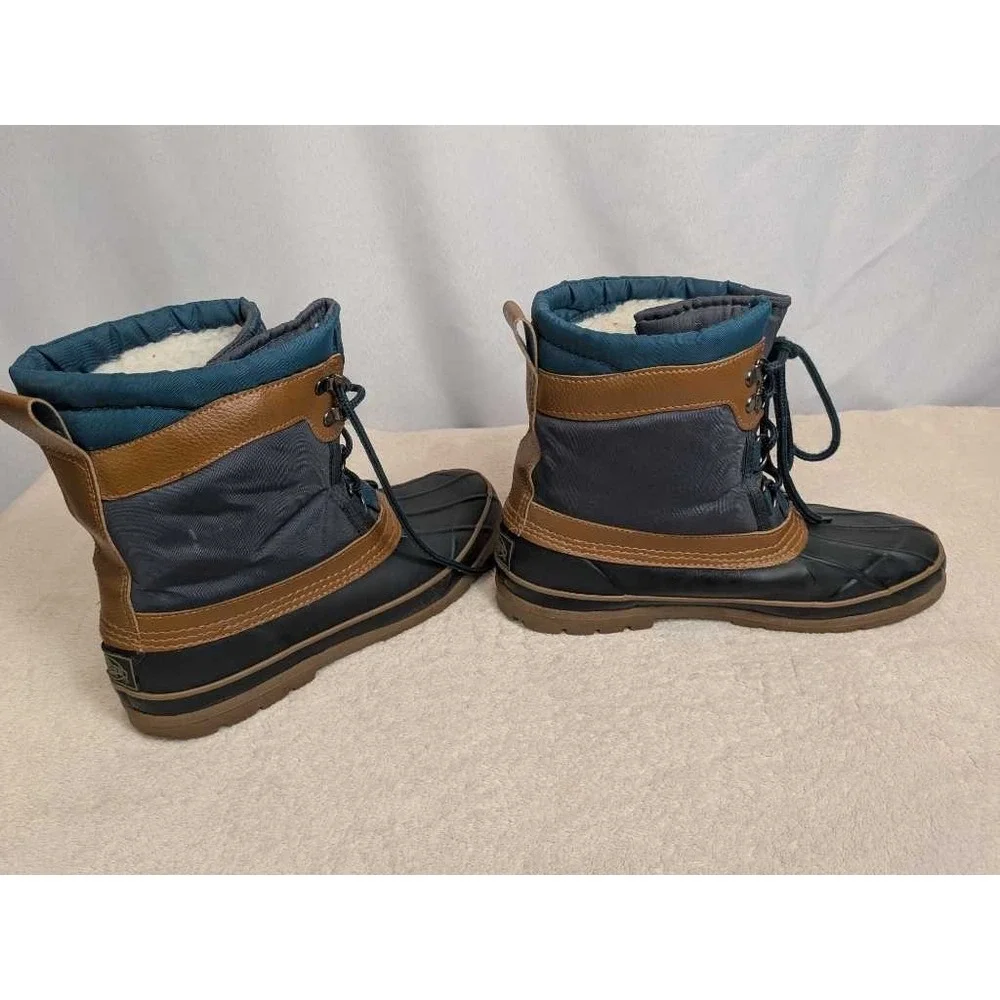 Rugged Outback‎ Teal Brown Quilted Insulated Winter Snow Boots Size 8